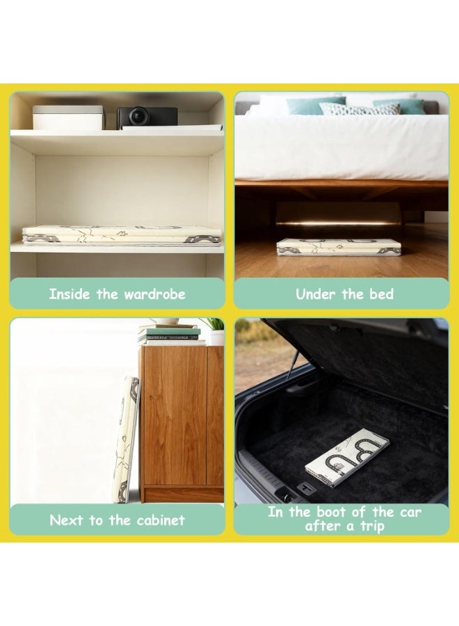 Stanew Baby Play Mat 200X180X1 CM, Extra Thick, Waterproof, Extra Large Foldable Playmat Crawling Mat for Toddlers, Portable Baby Floor Mat for Tummy Time, Soft Foam Floor Mat for Indoor Use with Alphabet - Image 5