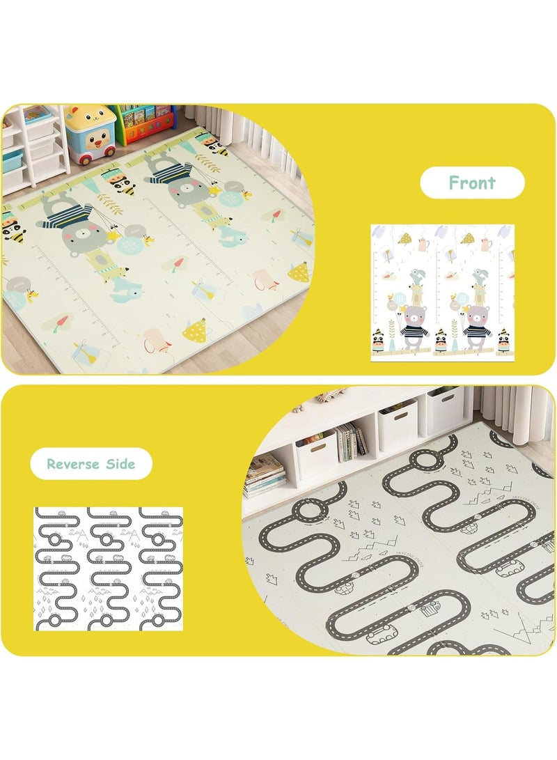 Stanew Baby Play Mat 200X180X1 CM, Extra Thick, Waterproof, Extra Large Foldable Playmat Crawling Mat for Toddlers, Portable Baby Floor Mat for Tummy Time, Soft Foam Floor Mat for Indoor Use with Alphabet - Image 4
