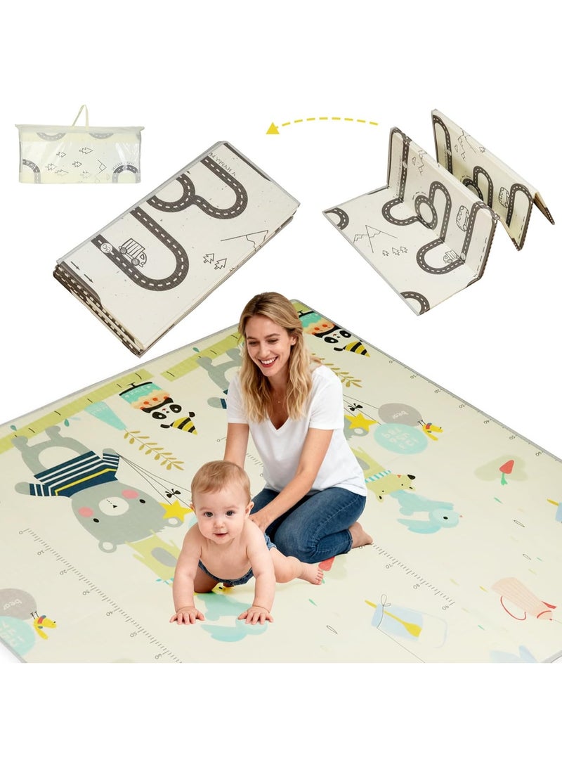 Stanew Baby Play Mat 200X180X1 CM, Extra Thick, Waterproof, Extra Large Foldable Playmat Crawling Mat for Toddlers, Portable Baby Floor Mat for Tummy Time, Soft Foam Floor Mat for Indoor Use with Alphabet - Image 1
