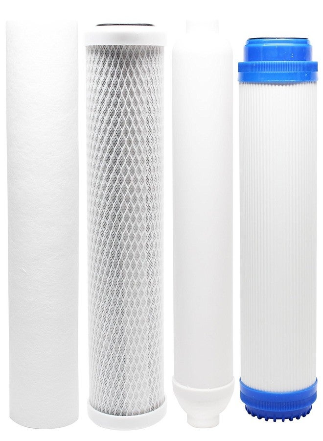 CFS - 4 Pack Replacement Water Filter Kit Includes Carbon Block, Polypropylene Sediment, GAC, & Inline Cartridges Compatible with Topway Global (TGI) GTS-550 RO Models - Removes Bad Taste & Odor