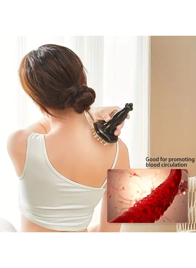 Portable Wooden Scalp Massager Comb With Magnetic Beads For Relaxation 1pc - Image 5