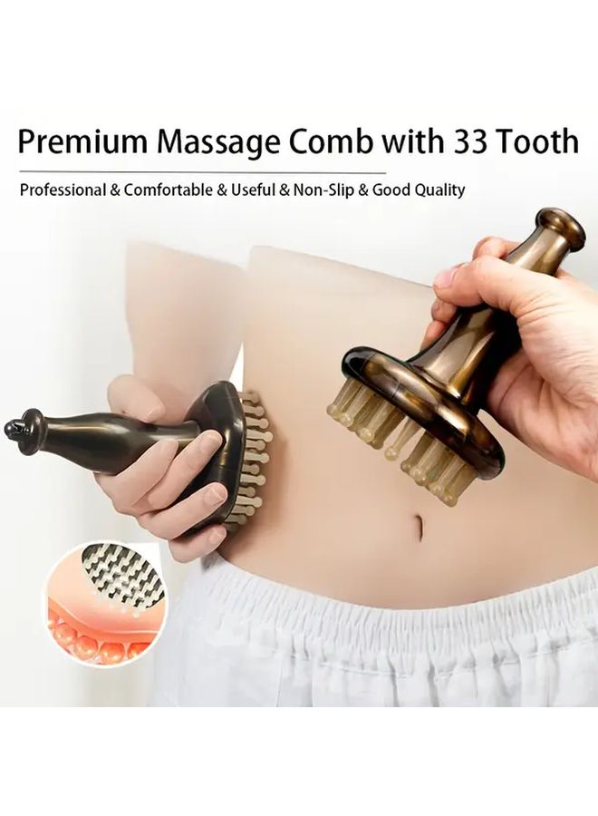 Portable Wooden Scalp Massager Comb With Magnetic Beads For Relaxation 1pc - Image 1
