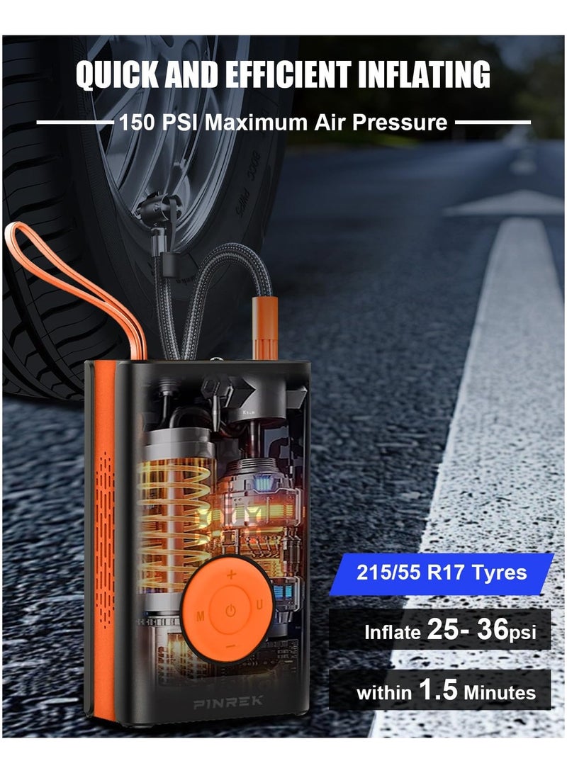 Portable Tire Inflator Digital Air Compressor, 150PSI Cordless Tyre Air Pump with Auto Shut-Off, 4000 mAh Battery & LED Light –Ideal for Outdoor, Cars, Bicycles, Balls(Standard) - Image 4