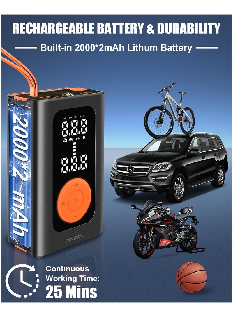 Portable Tire Inflator Digital Air Compressor, 150PSI Cordless Tyre Air Pump with Auto Shut-Off, 4000 mAh Battery & LED Light –Ideal for Outdoor, Cars, Bicycles, Balls(Standard) - Image 5
