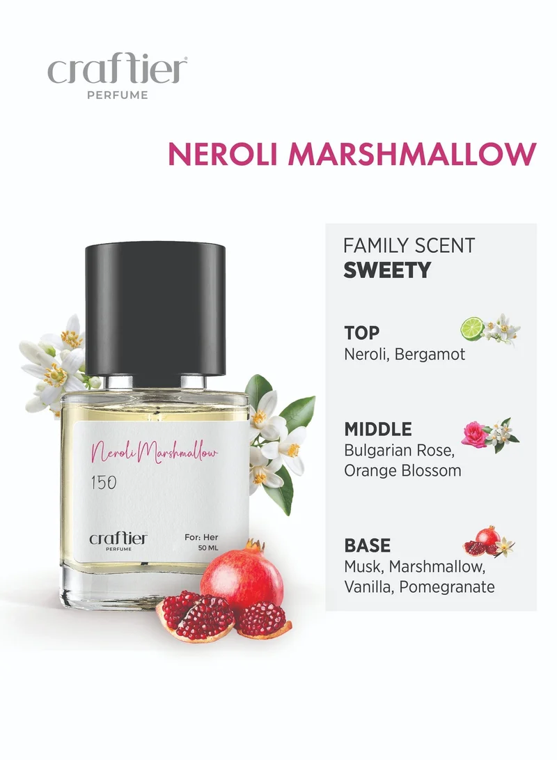 Craftier Perfume 50 NEROLI MARSHMALLOW - Inspired of-LOVE DON'T BE SHY, Eau De Parfum for Women - 50ml, Long Lasting Sweet Fragrance Upto 24 Hrs, Travel Size Women's Perfume for Women | Best Price UAE