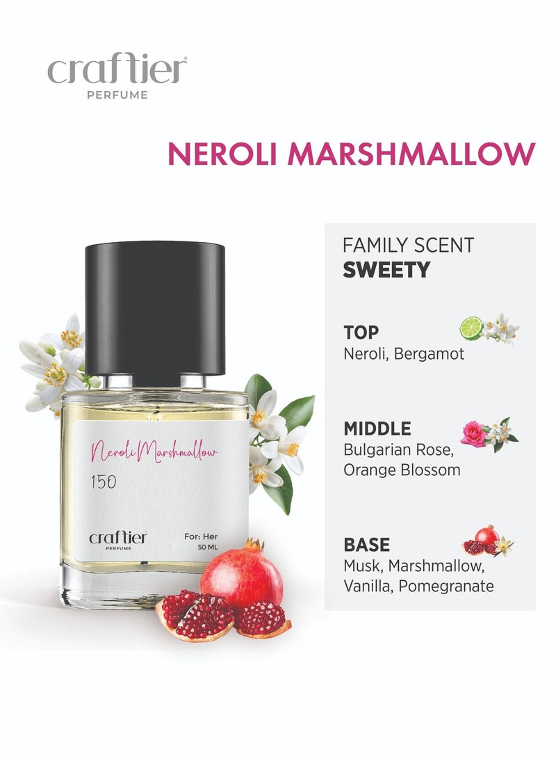 Craftier Perfume NEROLI MARSHMALLOW - Inspired of-LOVE DON'T BE SHY, Eau De Parfum for Women - 50ml, Long Lasting Sweet Fragrance Upto 24 Hrs, Travel Size Women's Perfume - Image 3