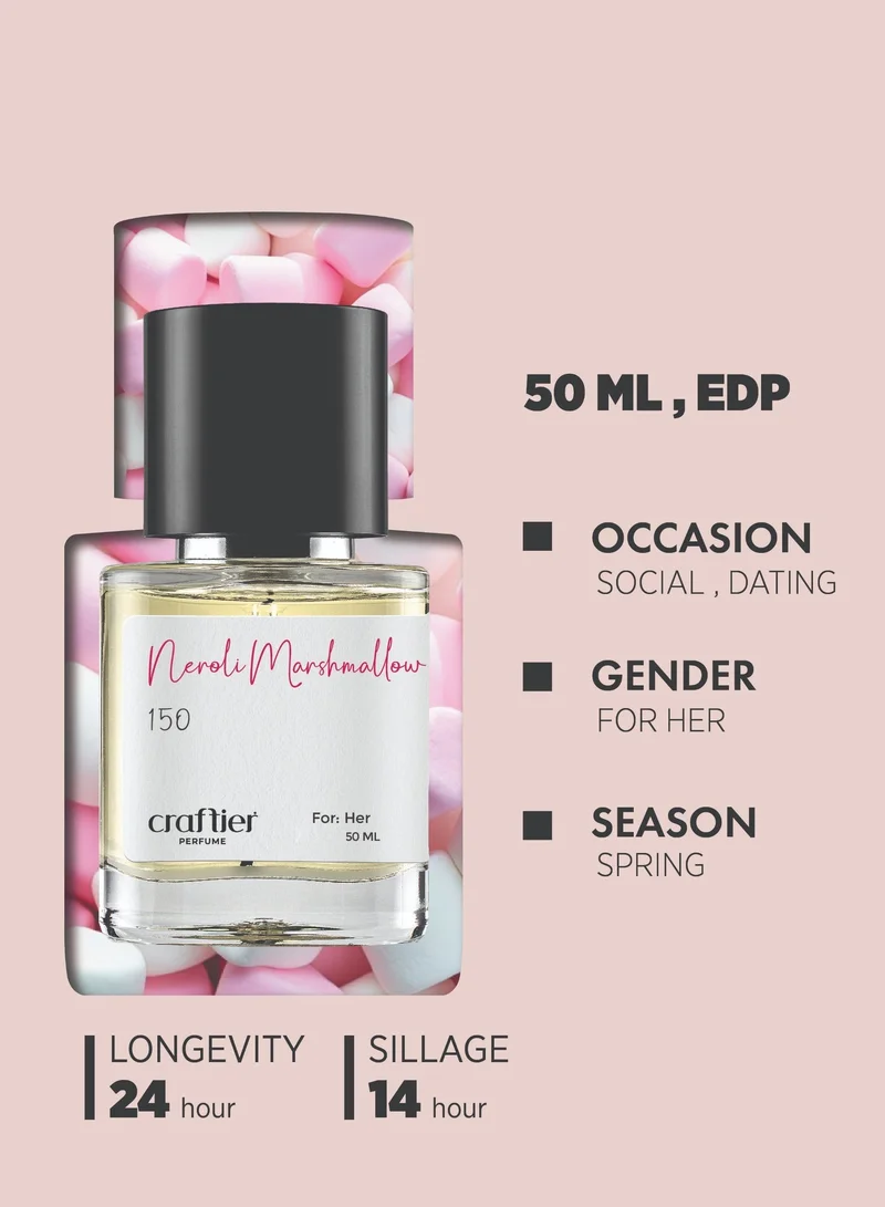 Craftier Perfume 50 NEROLI MARSHMALLOW - Inspired of-LOVE DON'T BE SHY, Eau De Parfum for Women - 50ml, Long Lasting Sweet Fragrance Upto 24 Hrs, Travel Size Women's Perfume for Women | Best Price UAE