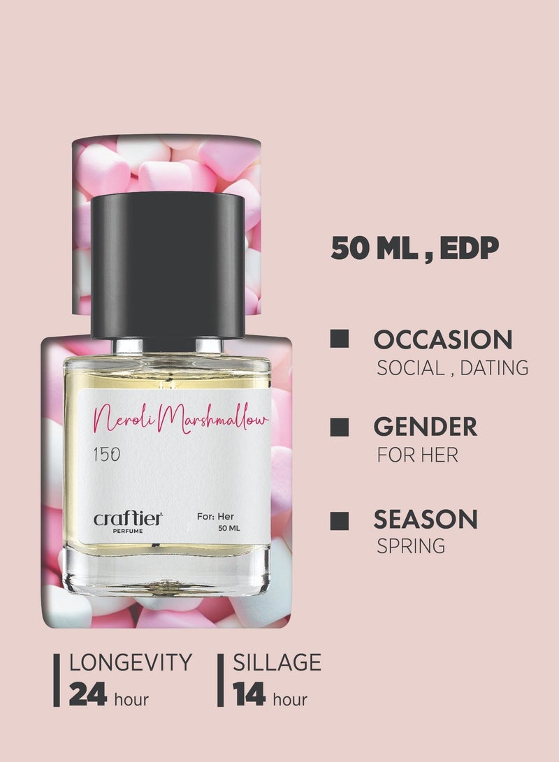 Craftier Perfume NEROLI MARSHMALLOW - Inspired of-LOVE DON'T BE SHY, Eau De Parfum for Women - 50ml, Long Lasting Sweet Fragrance Upto 24 Hrs, Travel Size Women's Perfume - Image 5