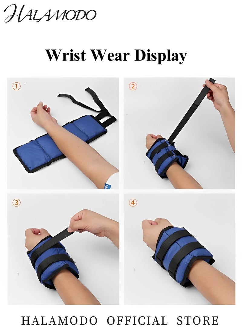 HALAMODO - 2pcs Ankle Weights Adjustable Leg Weight Straps for Women Men Weighted Ankle Weights Set for Gym Fitness Workout Walking Jogging - Image 1
