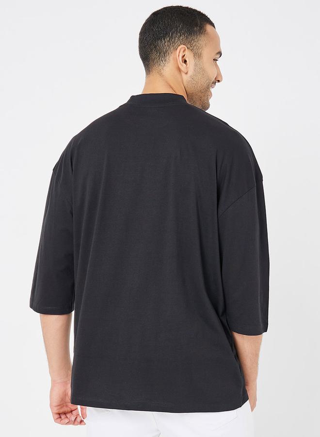 Styli 3/4 Sleeve Chest Embroidered Boxy T-Shirt - Image 4