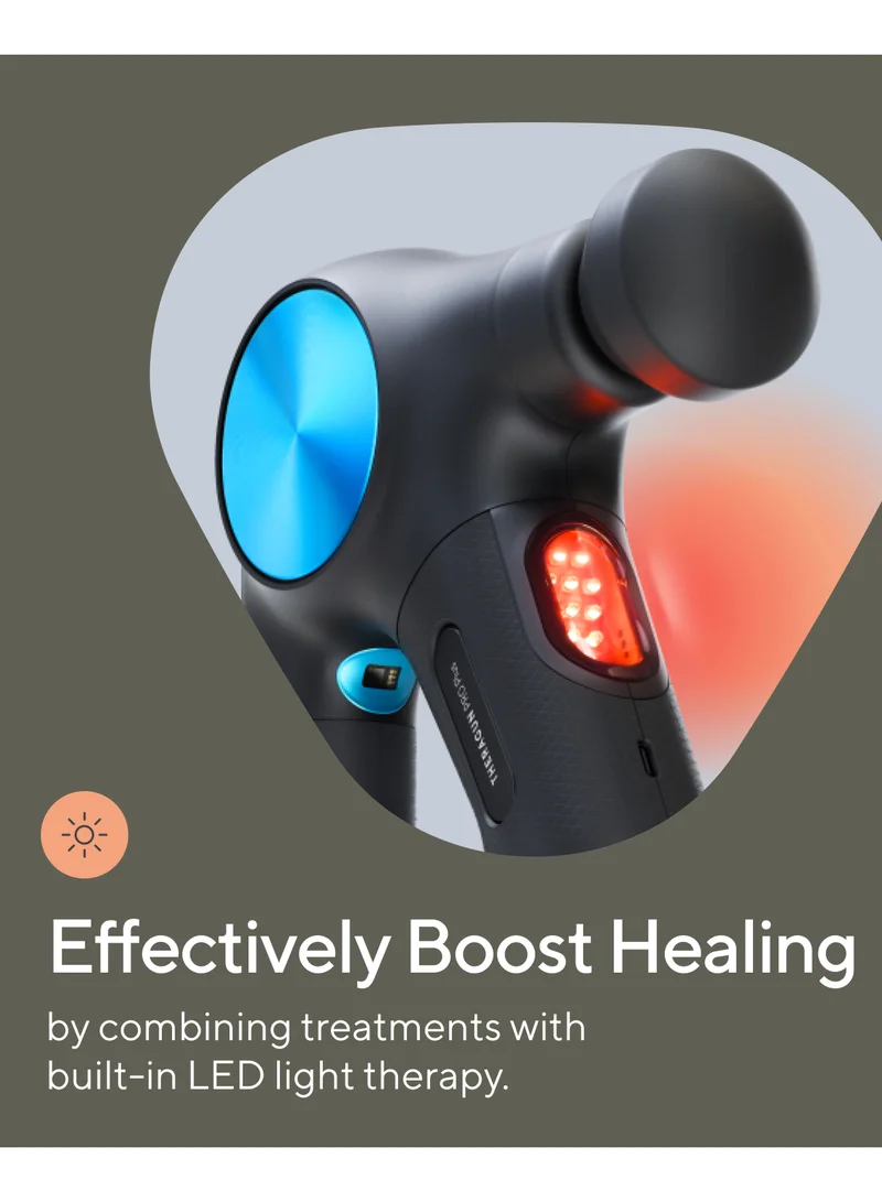 Therabody TheraGun Pro Plus 6-in-1 Deep Tissue Percussion Massage Gun - Handheld Personal Massager for Full Body Pain Relief & Muscle Tension with Biometric Breathwork, Vibration & Heated Attachments