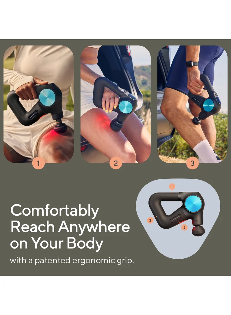 Therabody TheraGun Pro Plus 6-in-1 Deep Tissue Percussion Massage Gun - Handheld Personal Massager for Full Body Pain Relief & Muscle Tension with Biometric Breathwork, Vibration & Heated Attachments