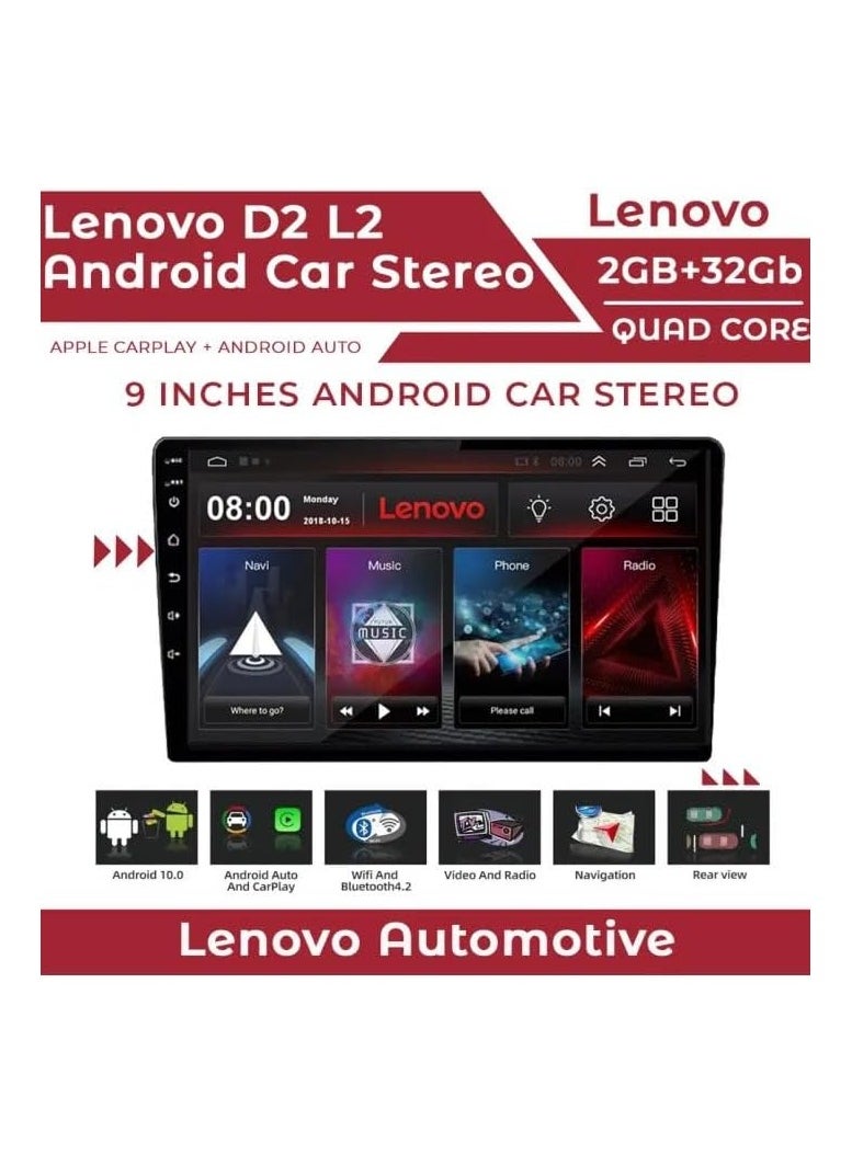 Lenovo 9 Inch Android Car Stereo Lenovo 2GB RAM 32GB ROM Support Apple Carplay Android Auto Wireless Bluetooth USB Video Audio Playback High Definition Screen  - Image 4