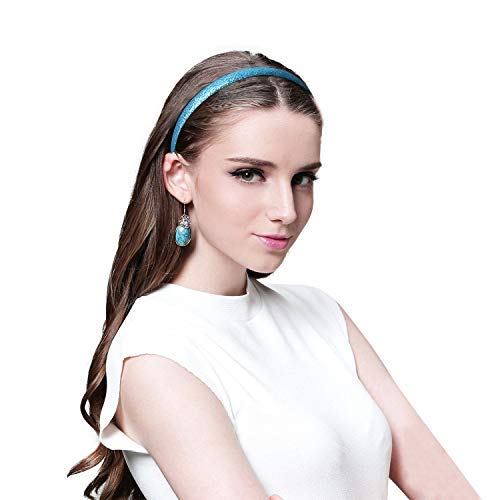 Adecco LLC Adecco Glitter Headbands for Girls - Sparkly Colorful Plastic Headbands (10 Pcs) - Image 4