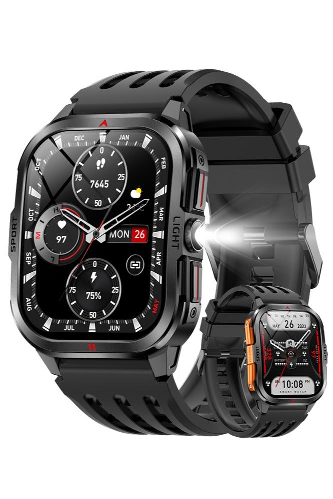 RollsTimi  New Men's Bluetooth Smartwatch, Equipped 2.01-Inch TFT Full-Screen Touch, Supports Flashlight Lighting, Sports Sleep Monitor, Equipped Magnetic Charging, Both Vibration Reminder Remote Camera Functions,Smart Wearable Watch - Image 1