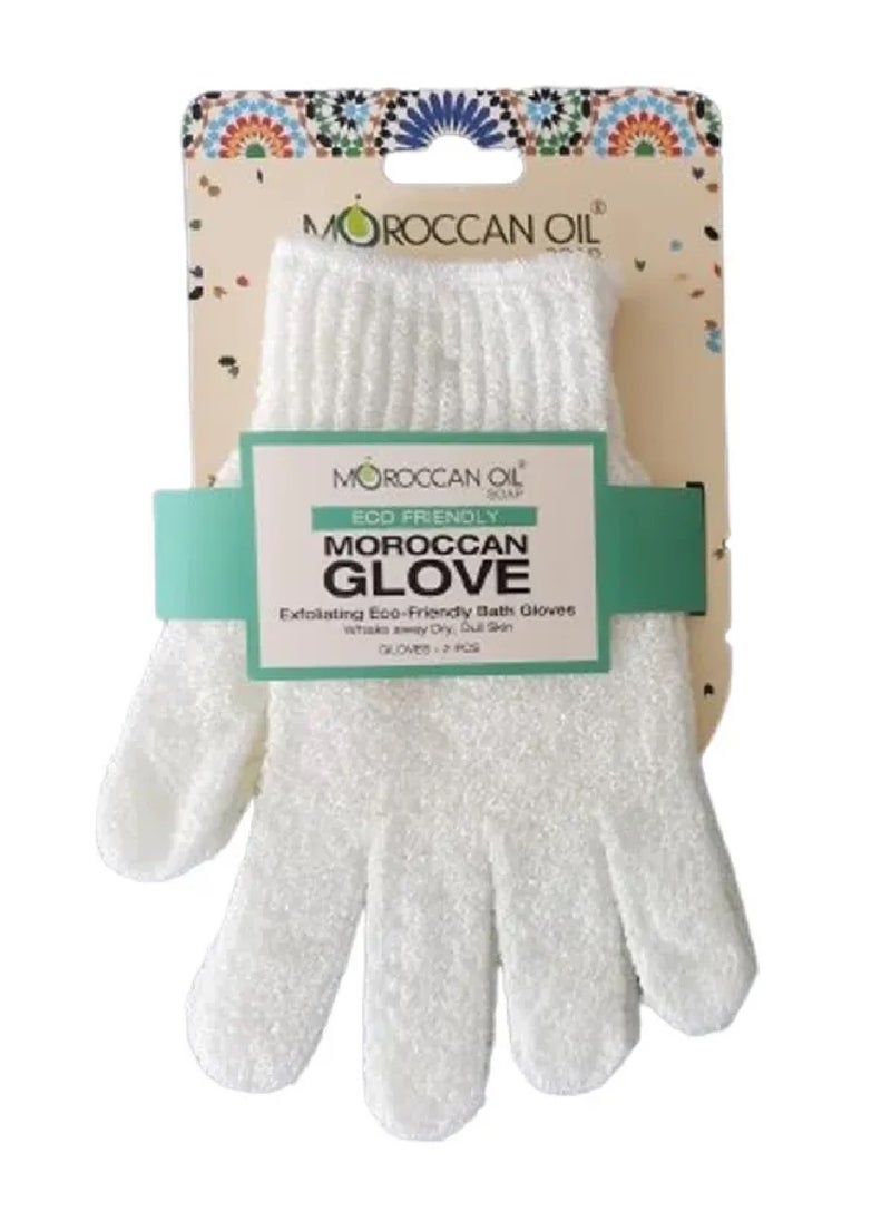 Moroccan Oil Exfoliating Eco Friendly Bath Gloves, Gently Deep Cleans, Enhances Exfoliation, Refreshes & Massages 