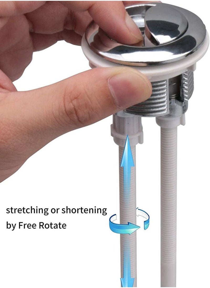 Excefore - Dual Push Toilet Flush Button, Plastic Adjustable Top Water Tank Buttons Rods Button with 38mm Hole in the Cistern Lid, Thread for Replacement Accessories - Image 1