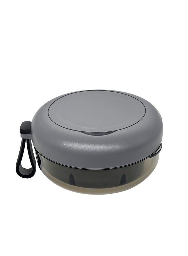 Chabeia Denture Case, Portable Denture Bath Case, No-Leak Denture Bath Box with Strainer & Mirror (Grey) - Image 1