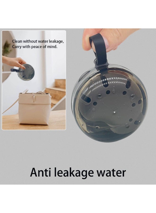 Chabeia Denture Case, Portable Denture Bath Case, No-Leak Denture Bath Box with Strainer & Mirror (Grey) - Image 2