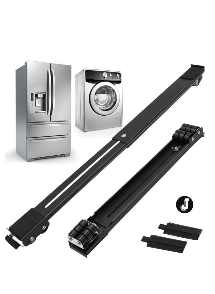 JAJEEK "Universal Extendable Furniture Appliance Rollers with 24 Rollers & Brakes – Heavy-Duty Mover Tools for Washing Machines, Refrigerators, Dryers, 600 lb Capacity, Strong Base, Bearing Support"  - Image 1