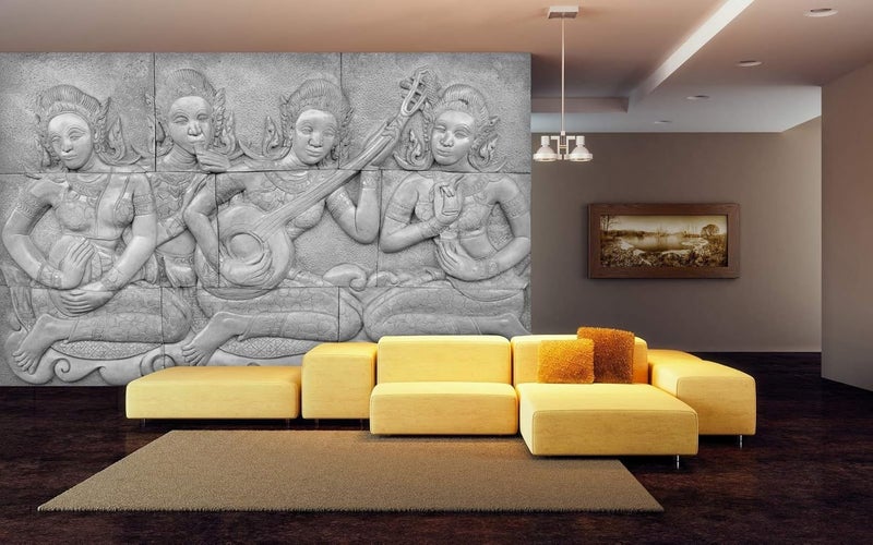 999Store 3D Print Latest Door Living room Bed Room Home Hall wall stickers Sheet roll mural wallpaper Four Ladies Playing The Musical Instruments Mural wallpaper for walls living room Vinyl Self Adhesive 60X48 Inches NonW5401212