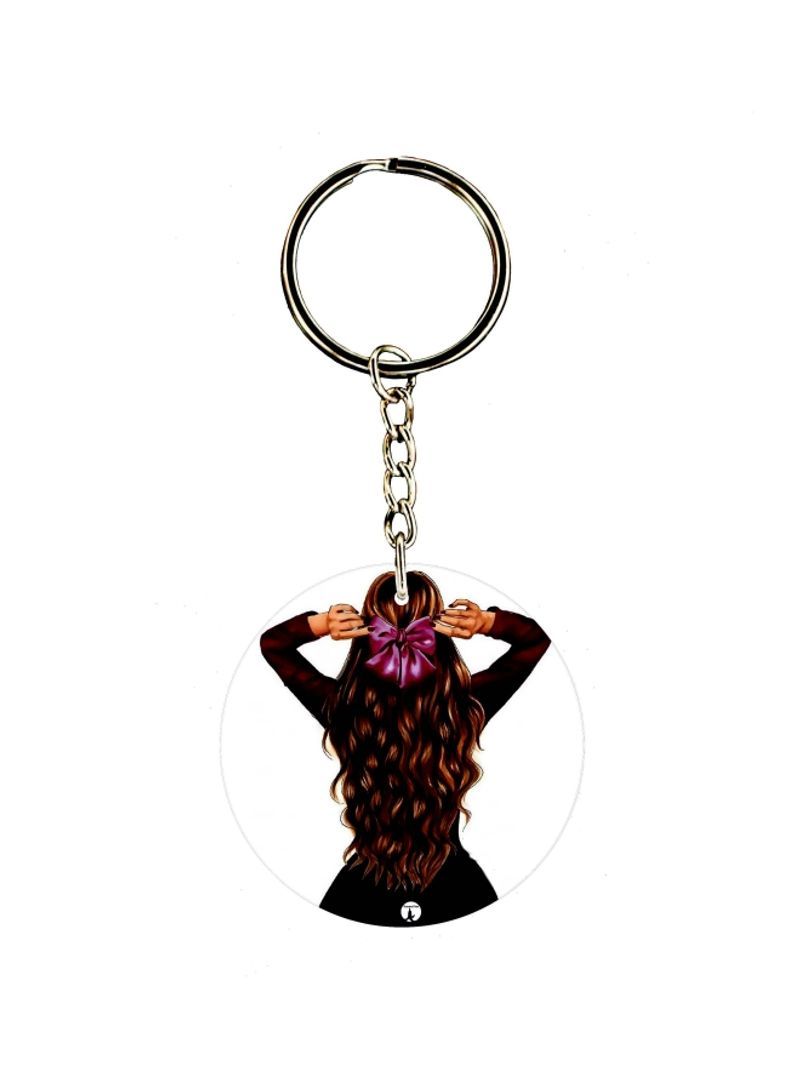 Girl Printed Dual Sided Keychain