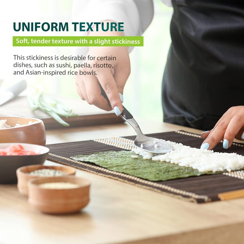 Soeos Sushi Rice, Medium Grain, White Sticky Rice for Sushi Rolls and Japanese Food, Calrose Rice, 2 Pound (32 Ounce) - Image 5