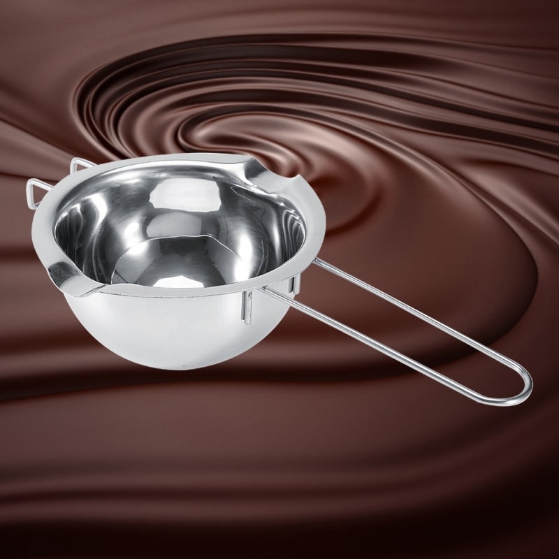 Chocolate Melting Pot 304 Stainless Steel Rust-Resistant Double Pour Spouts - Sturdy Cool Handle Butter Melting Pan for Home Kitchen Cooks - Image 3
