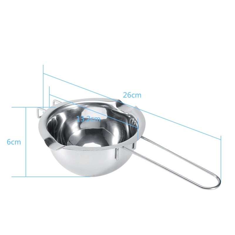 Chocolate Melting Pot 304 Stainless Steel Rust-Resistant Double Pour Spouts - Sturdy Cool Handle Butter Melting Pan for Home Kitchen Cooks - Image 2