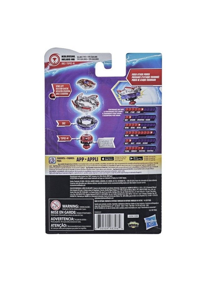 BeyBlade - Burst Surge Speedstorm Kolossal Helios H6 Spinning Top Starter Pack Balance Type Battling Game Top With Launcher Toy For Kids - Image 1
