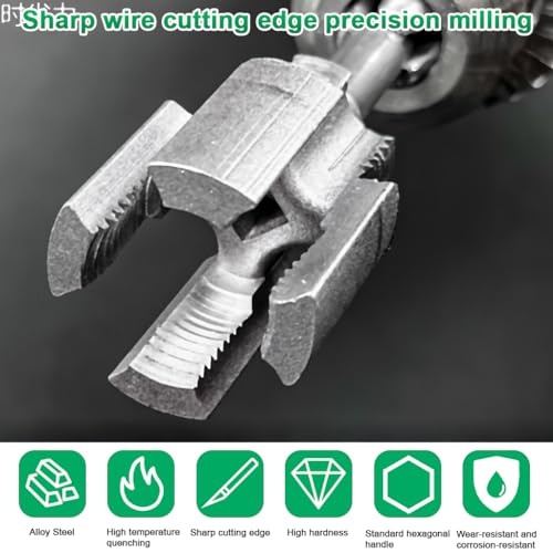 Serplex® 2Pcs Internal & External Pipe Threading Tool Pipe Threading Die Head for Electric Drill, with 1/2 inch NPT & 3/4 inch NPT Hex Shank Threader Head, Aluminum Alloy Plumbing Pipe Threading Tool - Image 5