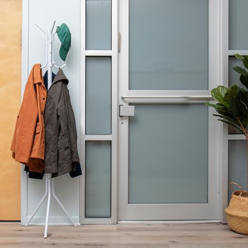 Mind Reader Freestanding Coat Rack, Multi-Hook Organizer for Office or Entryway, Metal, White - Image 2