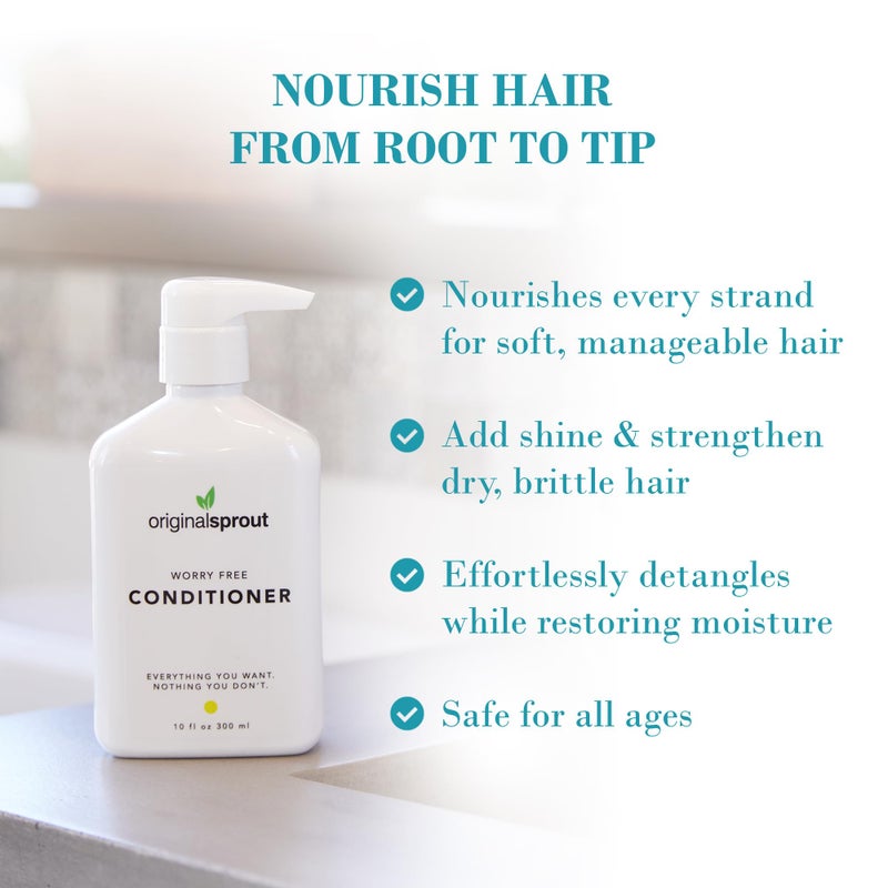 Original Sprout Worry Free Conditioner, Gentle Nourishing Hair Conditioner for All Hair Types, Softens, Detangles & Adds Shine, Vegan & Cruelty-Free, Safe for Kids, Teens and Adults, 10 fl oz - Image 2