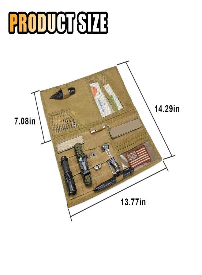 smilfuy Tactical Molle Car Sun Visor Organizer, Large Molle Visor Panel Storage Pouch Holder, Tactical Gear Truck Storage Shelf, 600D Car Sunshade Storage Bag for Large Vehicle (Khaki) - Image 2