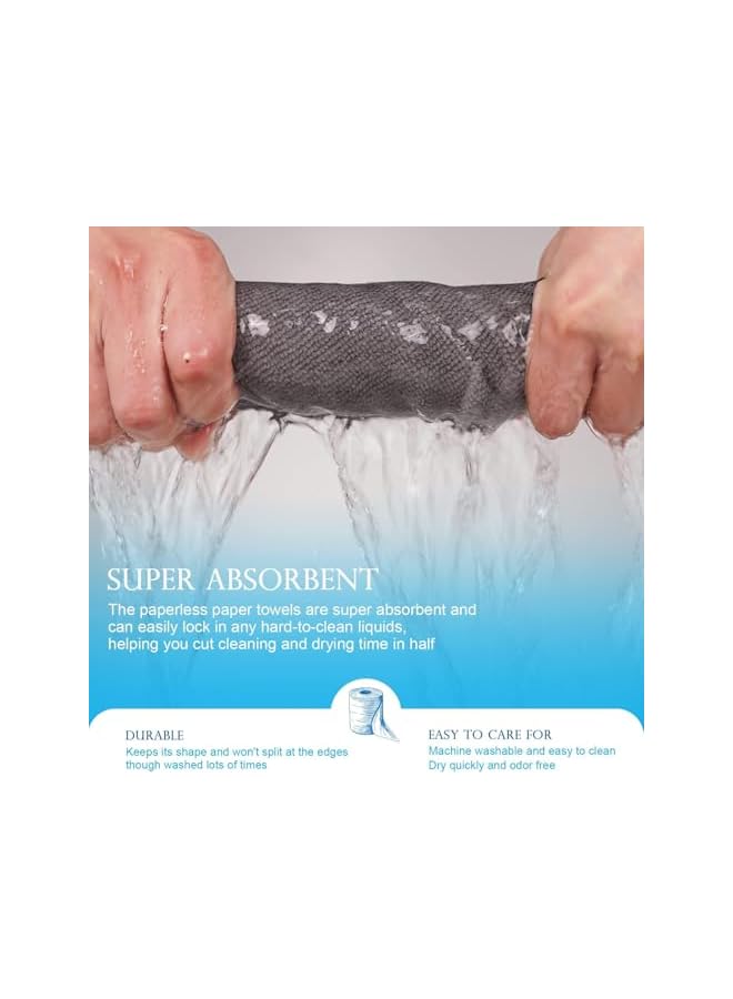 PROMASS 2 Pack Tearable Disposable Dish Cloths, Reusable Wet Dry Cleaning Cloth, Non-Stick Household Kitchen Window Wiping Rags, Microfiber Cleaning Cloth, Paper Towels - Image 5