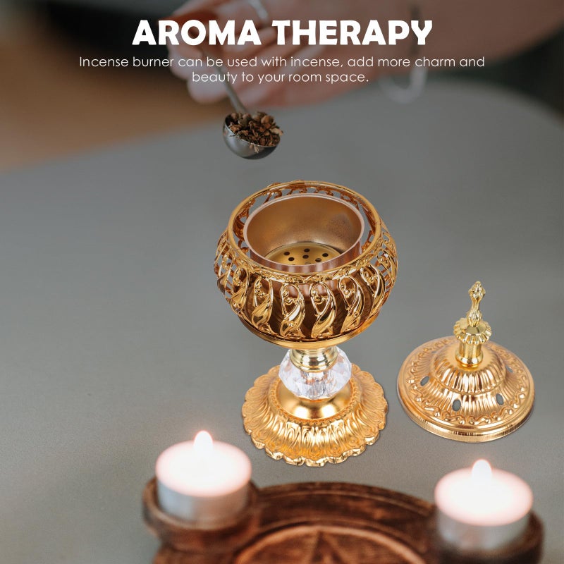 Iron Incense Burner With Lace Edge Design Portable Aromatherapy Furnace For Home Desktop Decor - Image 5