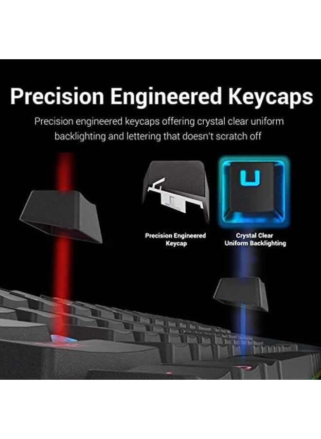 REDRAGON - K552 Mechanical Gaming Keyboard 60% Compact 87 Key Kumara Wired Cherry Mx Blue Switches Equivalent For Windows Pc Gamers Red Backlit Black - Image 1