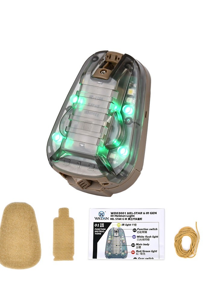 AROAQ Waterproof Tactical Helmet Light, Airsoft Survival Helmet Lamp Led Outdoor, Military Identification Light Ir And Visible Led Helmet Strobe For Outdoor Sports - Image 3