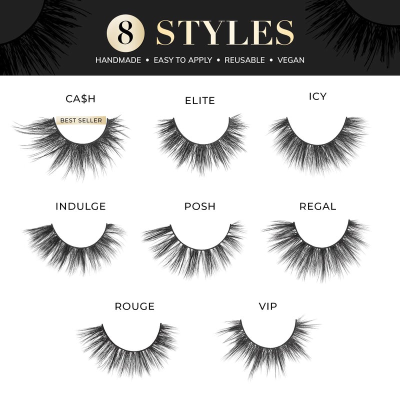 Lilly Lashes Luxury Synthetic False Eyelashes, Full Length Lash Extension 13mm, Natural Look - Natural Volume & Round Shape, Reusable Fake Lashes 15x, Lash Glue not Included (VIP) - Image 3