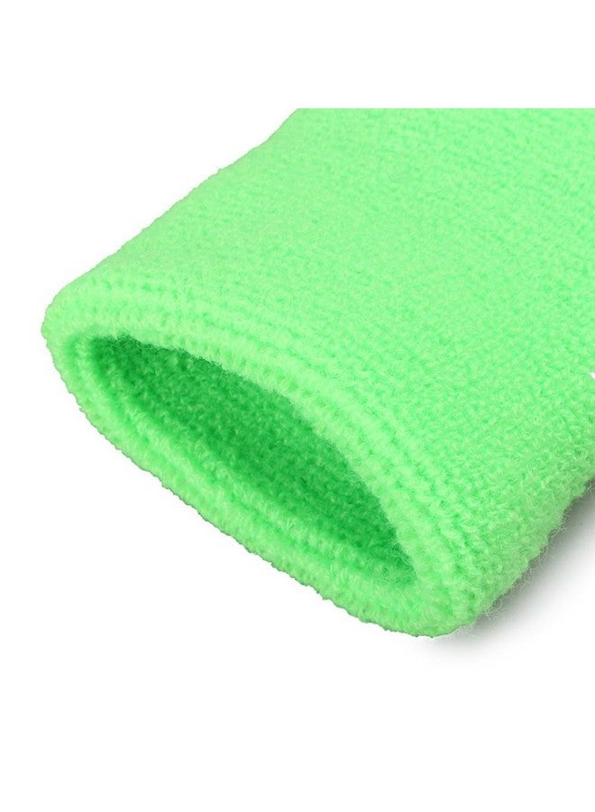 Mallofusa 10 Pack Colorful Sports Basketball Football Absorbent Wristband Party Outdoor Activity (Light Green) - Image 5