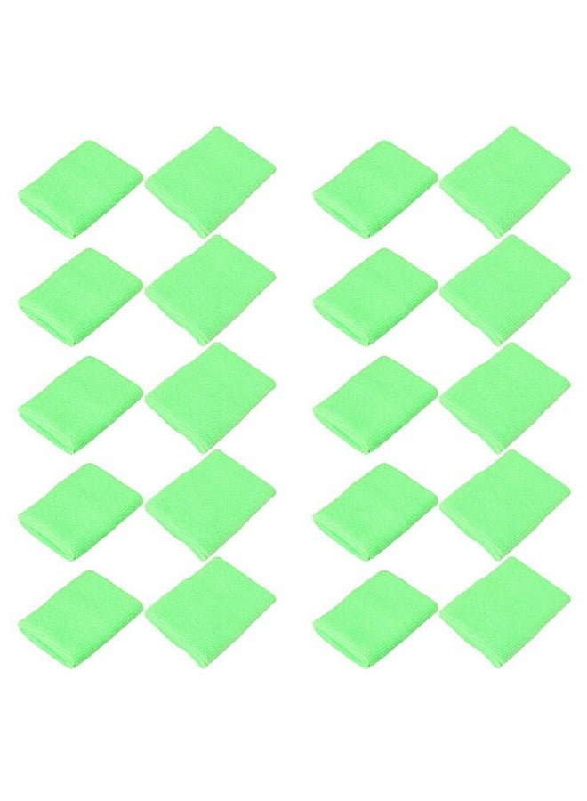 Mallofusa 10 Pack Colorful Sports Basketball Football Absorbent Wristband Party Outdoor Activity (Light Green) - Image 2