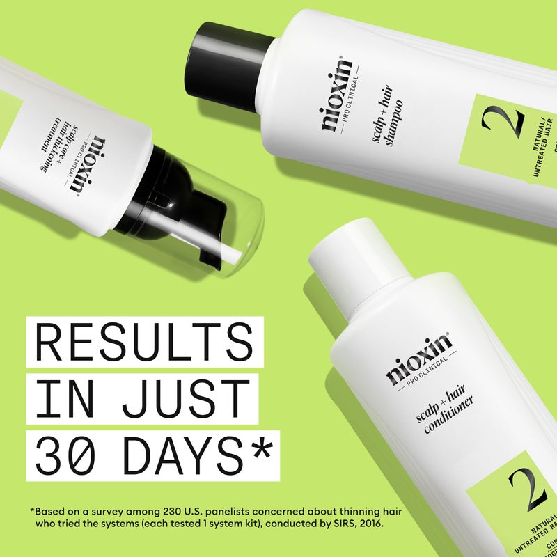 Nioxin Scalp + Hair Thickening System 2 | For Natural Hair with Progressed Thinning | Boost Hair Density with Niacinamide & Biotin | Trial Size | 1 Month Supply - Image 4