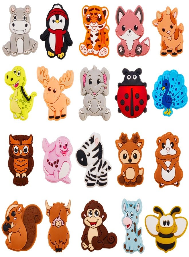 Ebristar Silicone Focal Beads, 20 Pcs Cute Animals Focal Beads for Pens Characters, Silicone Charm Beads Accessory Kit for Beaded Pens, Keychain Making & DIY Handmade Crafts - Image 1