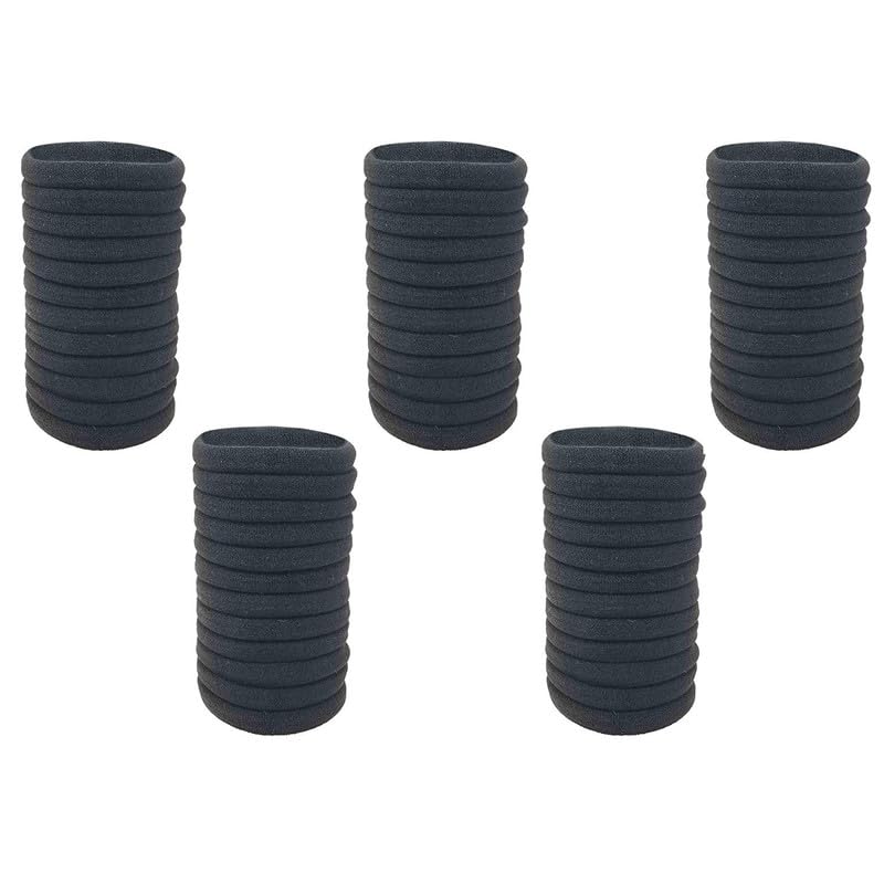 Elina Black Ponytail Holder Elastic Hair Ties Long Lasting Rubber,Scrunchie Bands, Buns Accessory for Women, Girls (Pack of 15 Pieces)(Black) - Image 5
