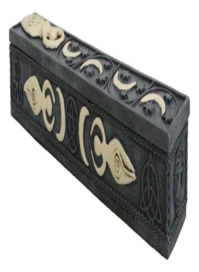 Ebros Gift Wicca Spiral Goddess Shaman Sacred Triple Moon Incense Stick Storage Box Figurine Crescent Moons Yoga Wiccan Decor - Image 4