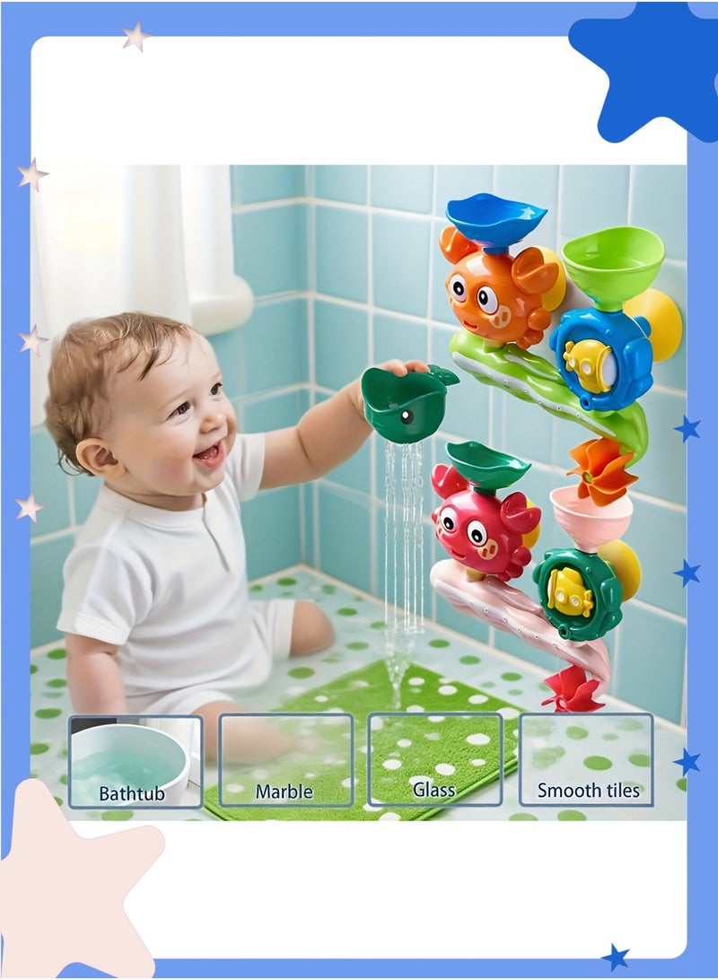 insular Crab Bath Toy, Suction Cup Water Sprinkler with Dual Water Fill for 2 Different Effects, Rotating Eyes & Moving Parts, ABS Bathtub Toy for Toddlers, Fun Shower Toy for 6m+ (Yellow) - Image 3