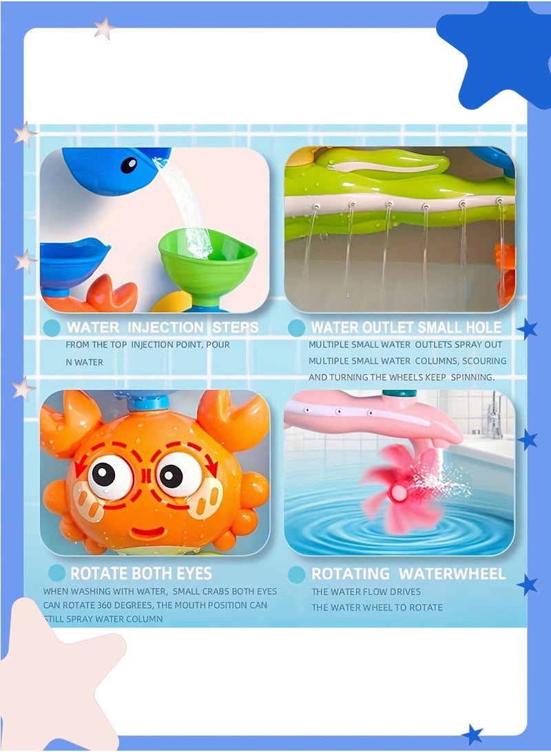 insular Crab Bath Toy, Suction Cup Water Sprinkler with Dual Water Fill for 2 Different Effects, Rotating Eyes & Moving Parts, ABS Bathtub Toy for Toddlers, Fun Shower Toy for 6m+ (Yellow) - Image 4