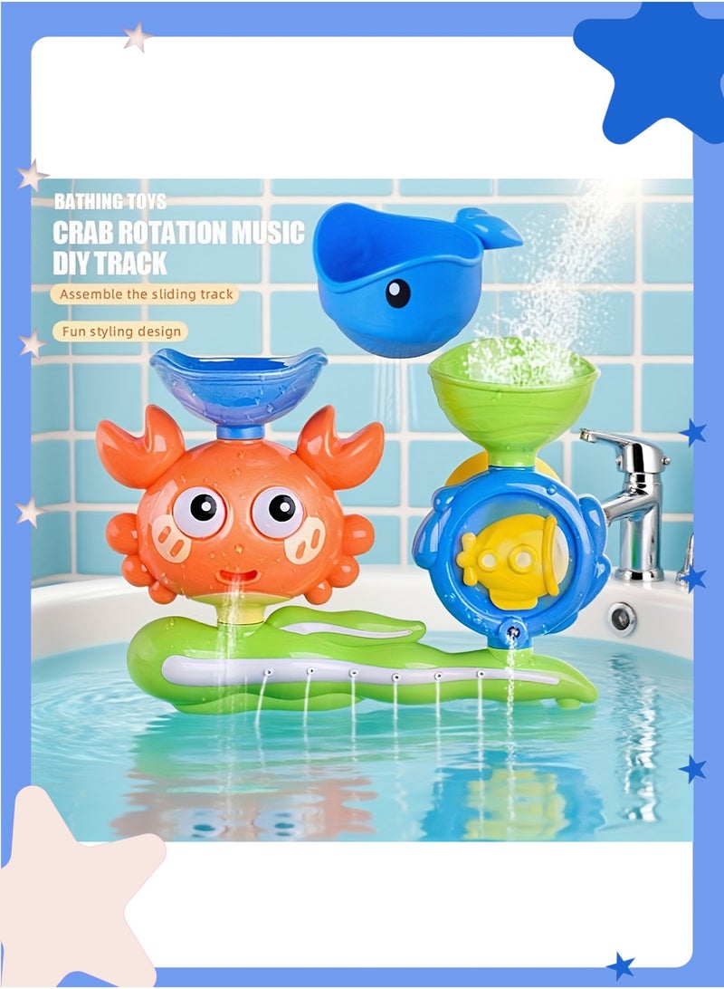 insular Crab Bath Toy, Suction Cup Water Sprinkler with Dual Water Fill for 2 Different Effects, Rotating Eyes & Moving Parts, ABS Bathtub Toy for Toddlers, Fun Shower Toy for 6m+ (Yellow) - Image 5