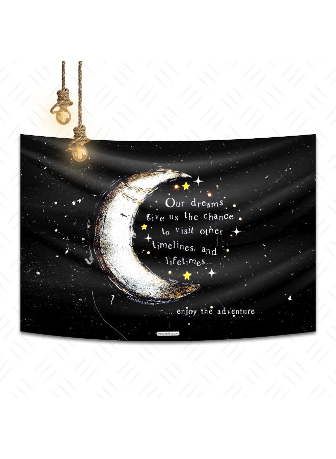 ديزليا سجادة حائط بتصميم حالم - عبارة إنجليزية حالمة - مقاس 150 × 100 سم - مع 4 خطافات لاصقة لسهولة التعليق - TAB/05 - Image 1