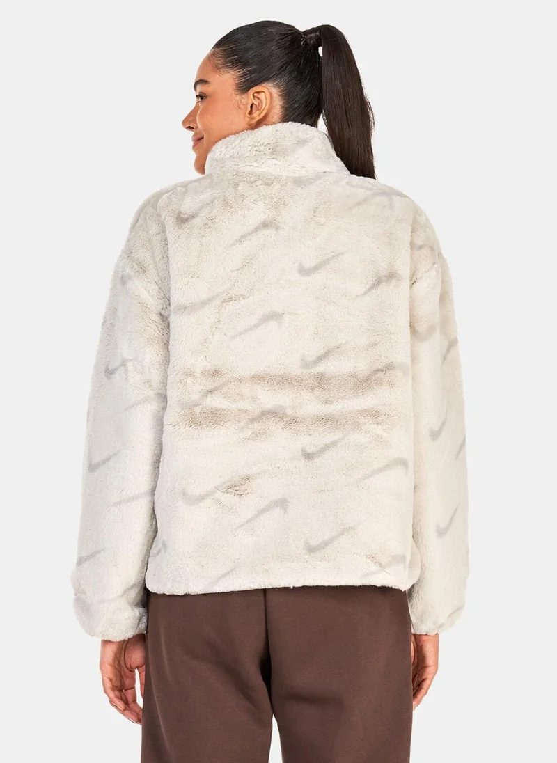 Nike Women's Sportswear Plush Printed Faux Fur Jacket